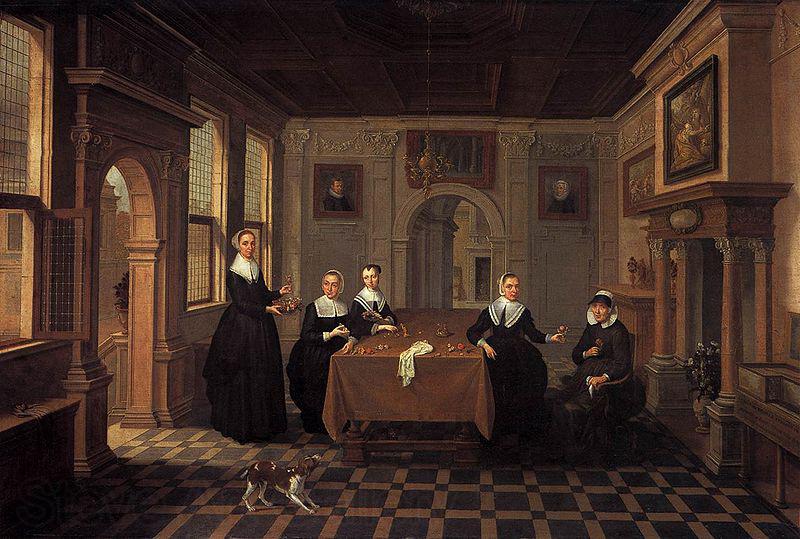 Bartholomeus van Bassen Five ladies in an interior Norge oil painting art